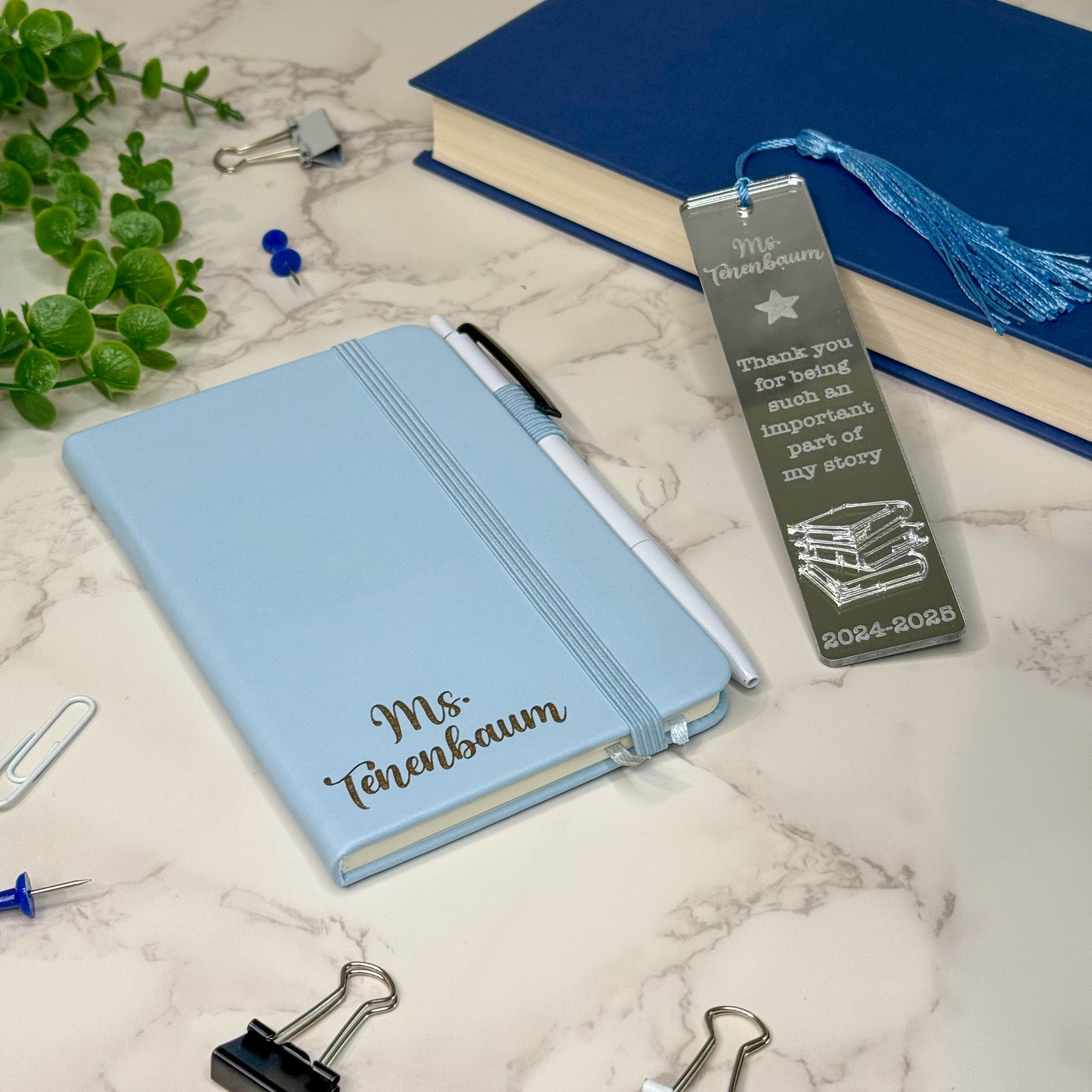 Personalized Notebook & Bookmark