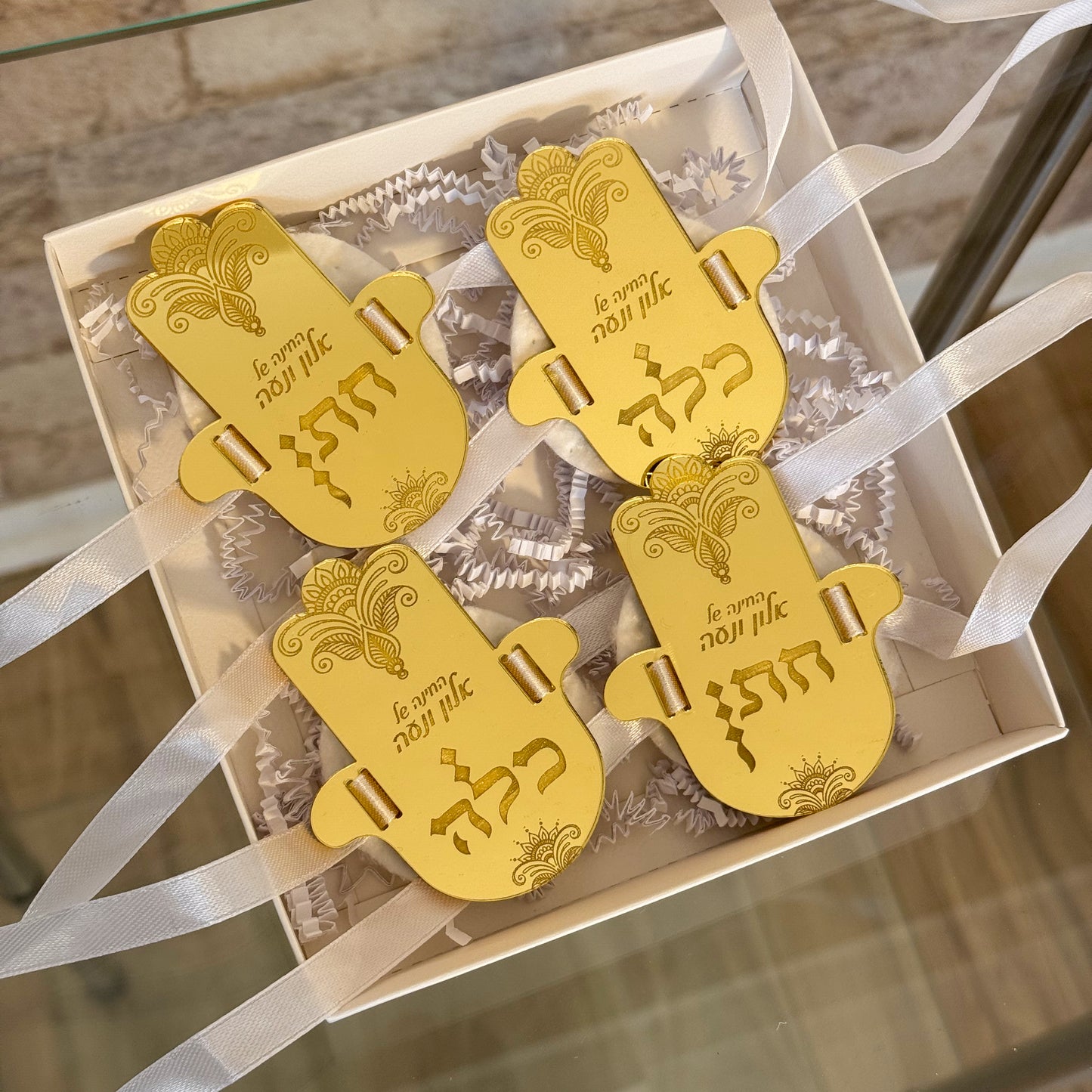 Personalized Acrylic Henna Hamsa Set