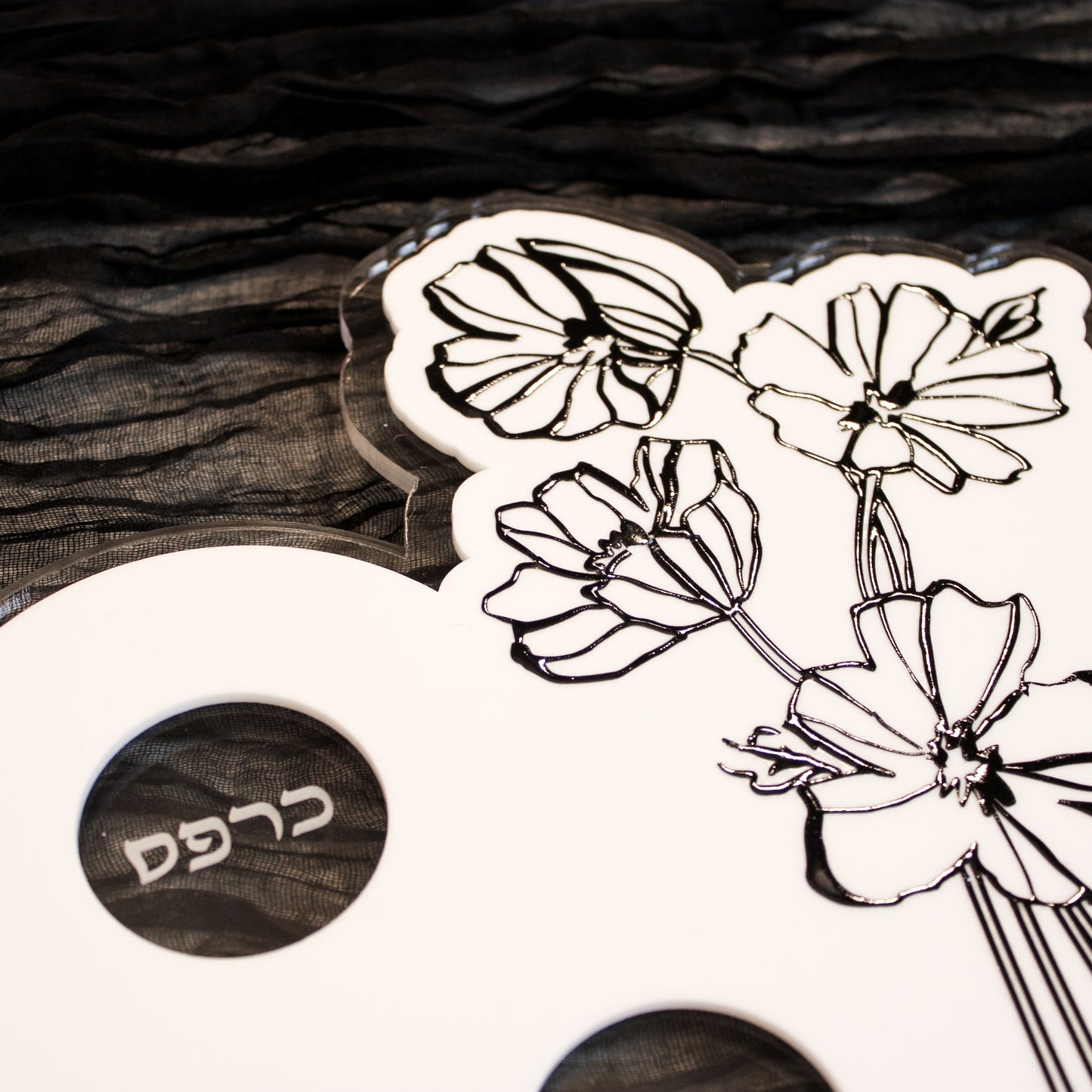 Personalized Flower Seder Plate (Rectangular Design)