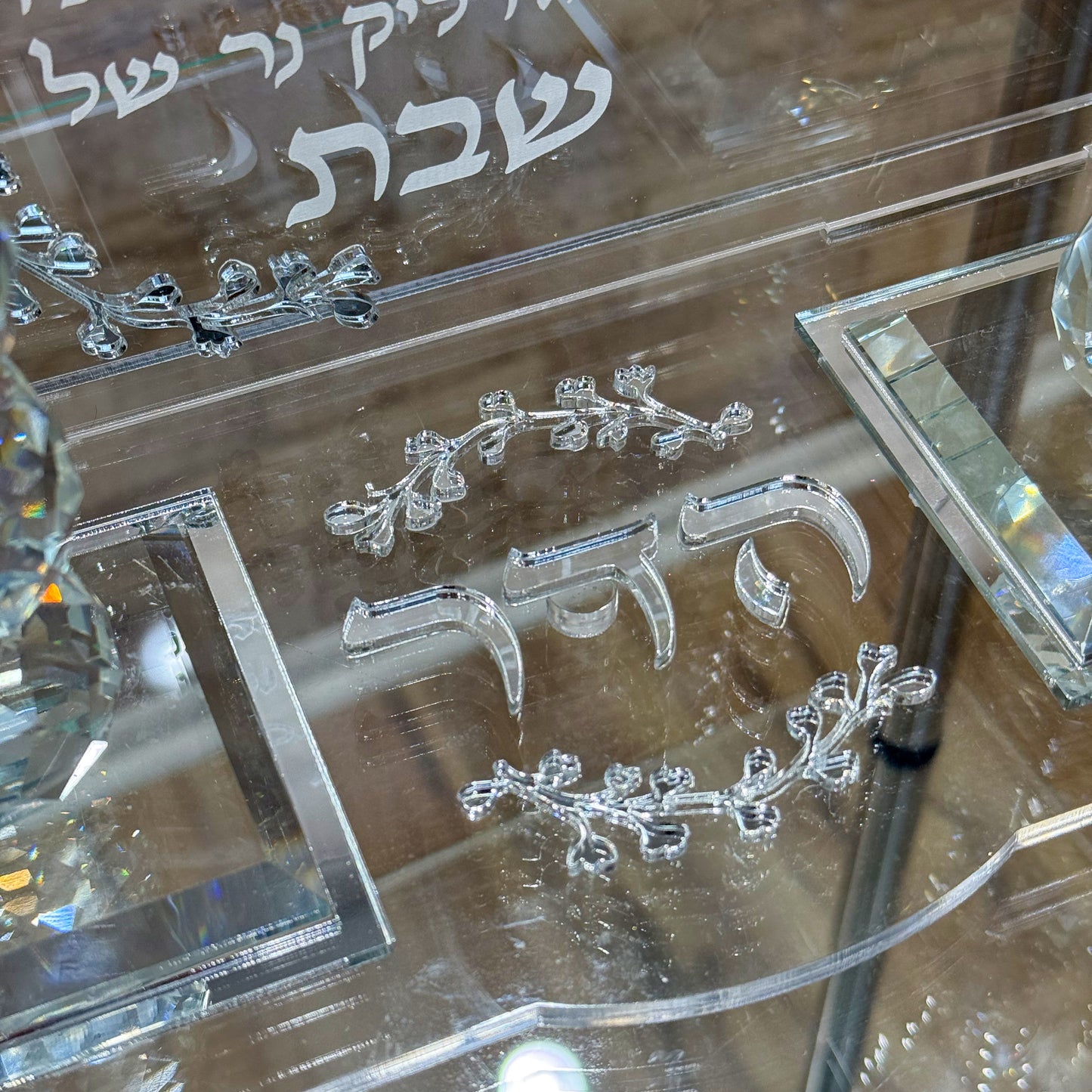 Personalized Shabbat Candles with Crystal Holders