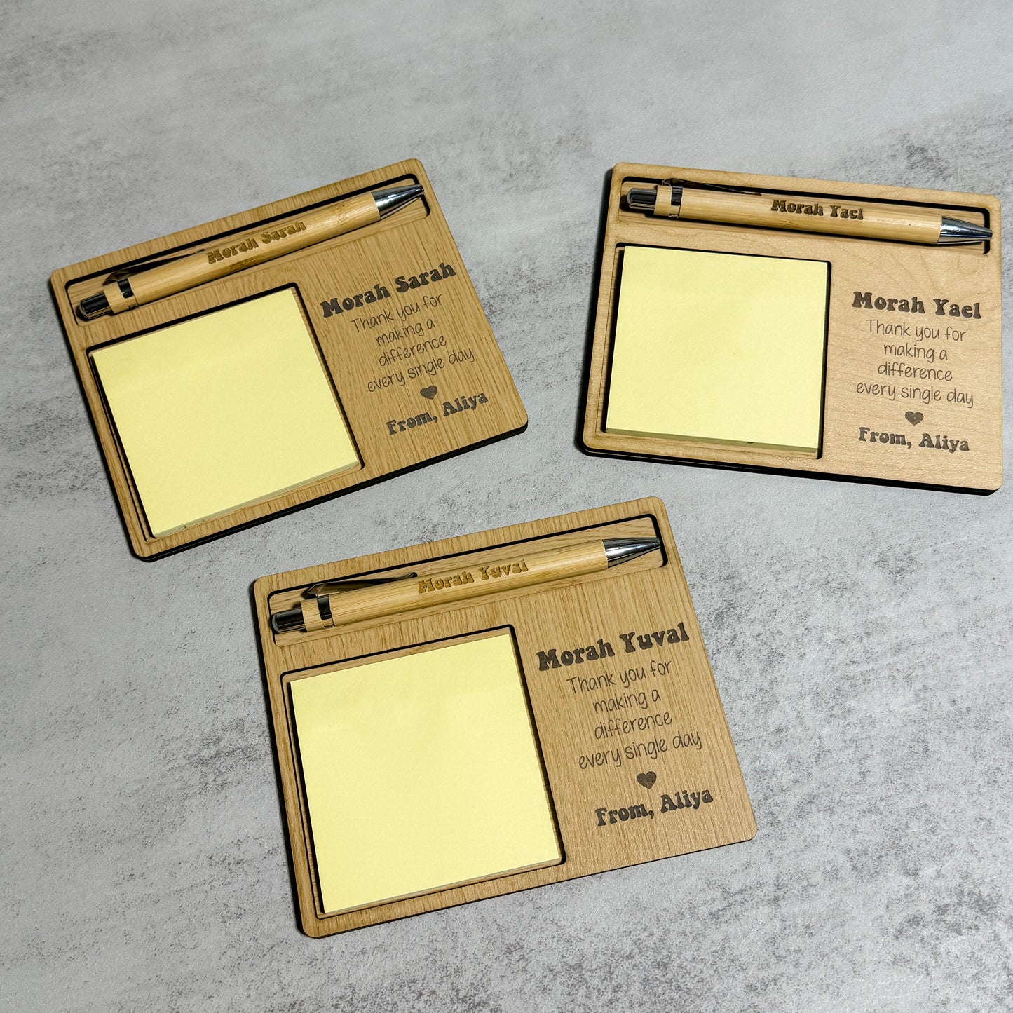 Personalized Post-It Note Holder & Engraved Pen