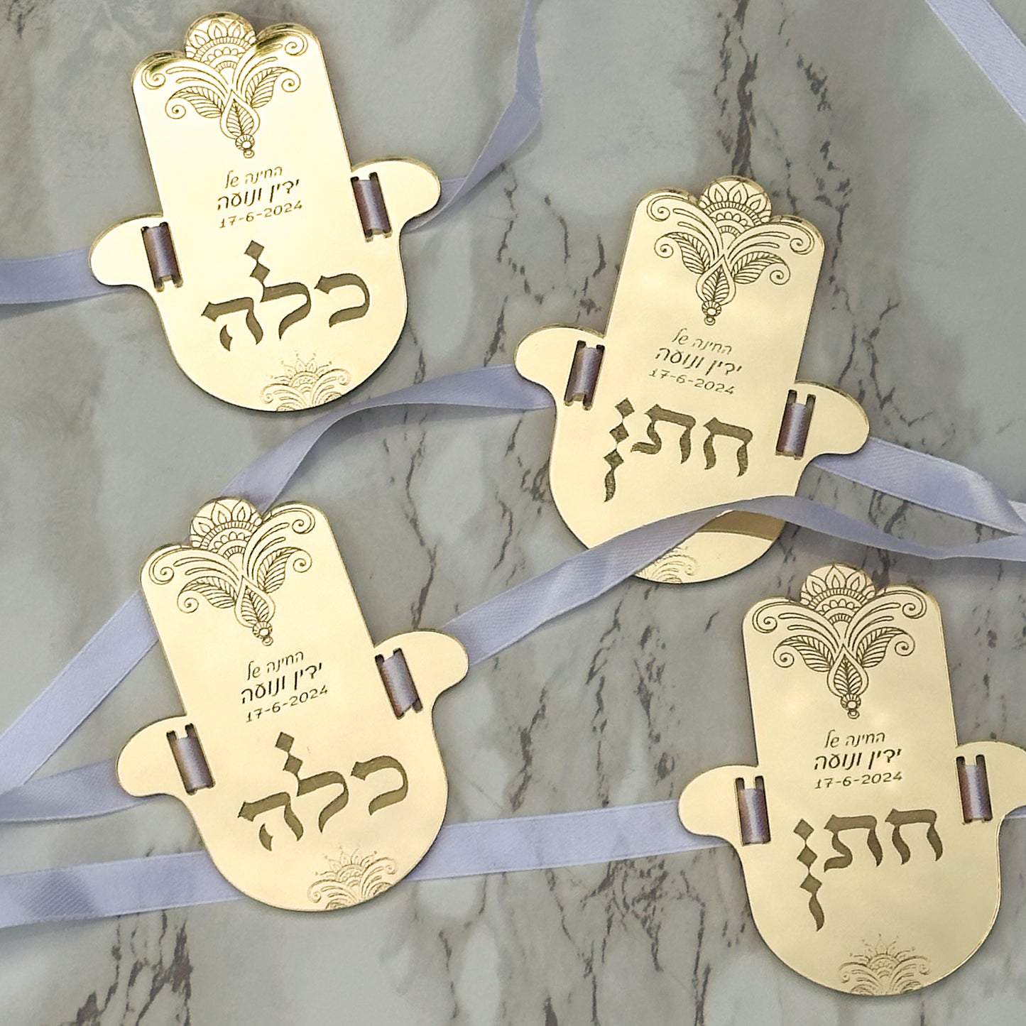 Personalized Acrylic Henna Hamsa Set