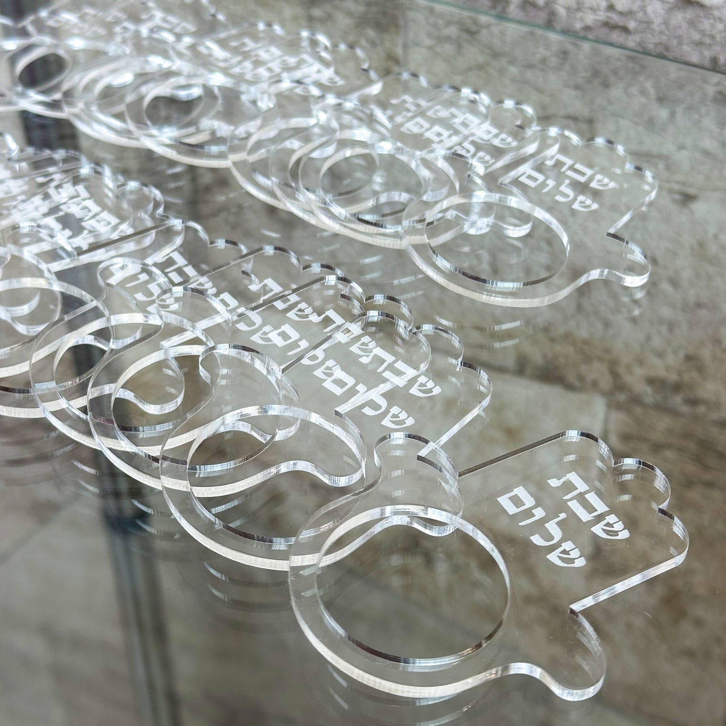 Acrylic Hamsa Shabbat Shalom Napkin Ring
