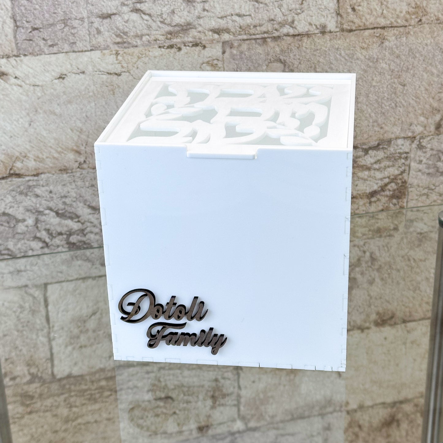 White Acrylic Kippa Box