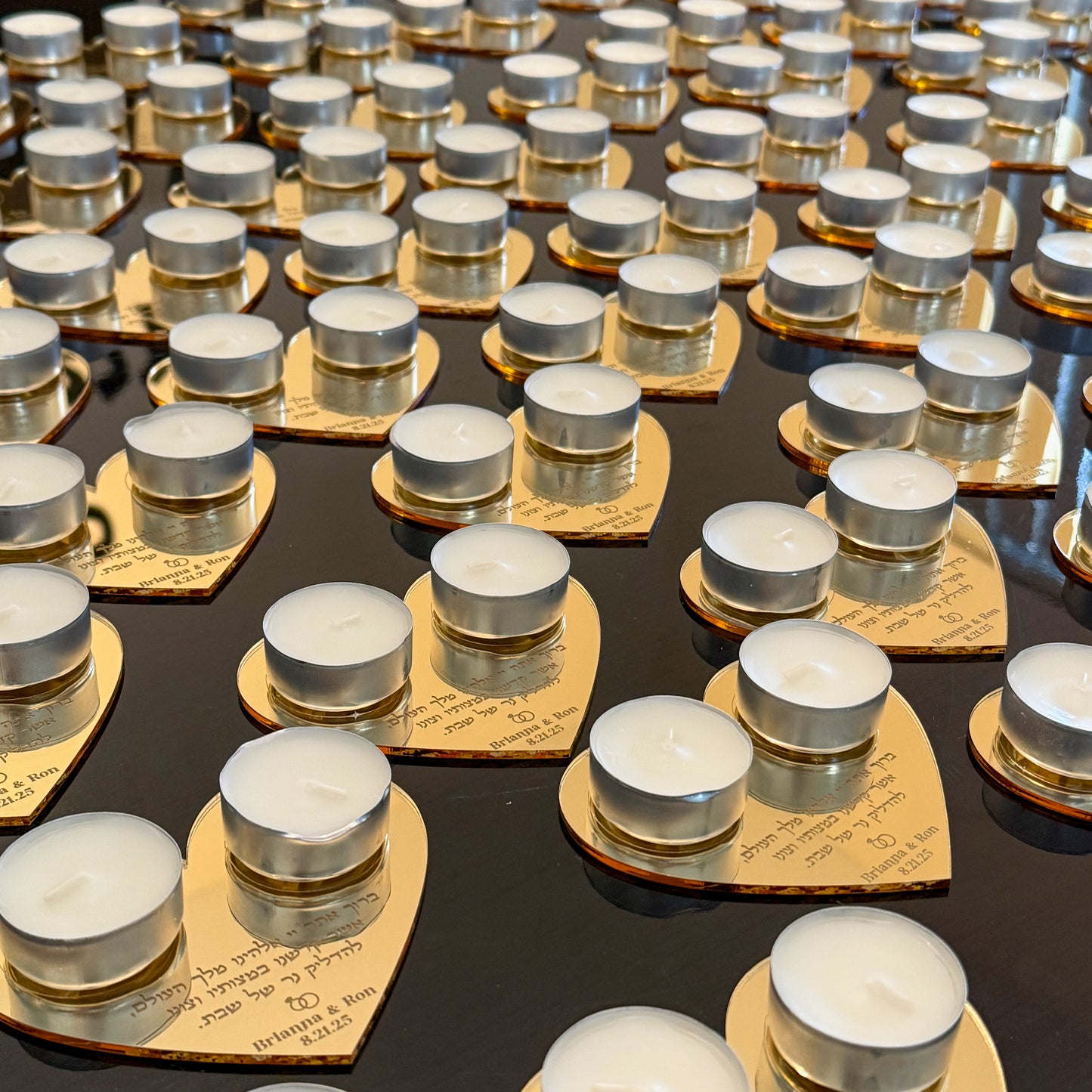 Personalized Heart Shabbat Candles