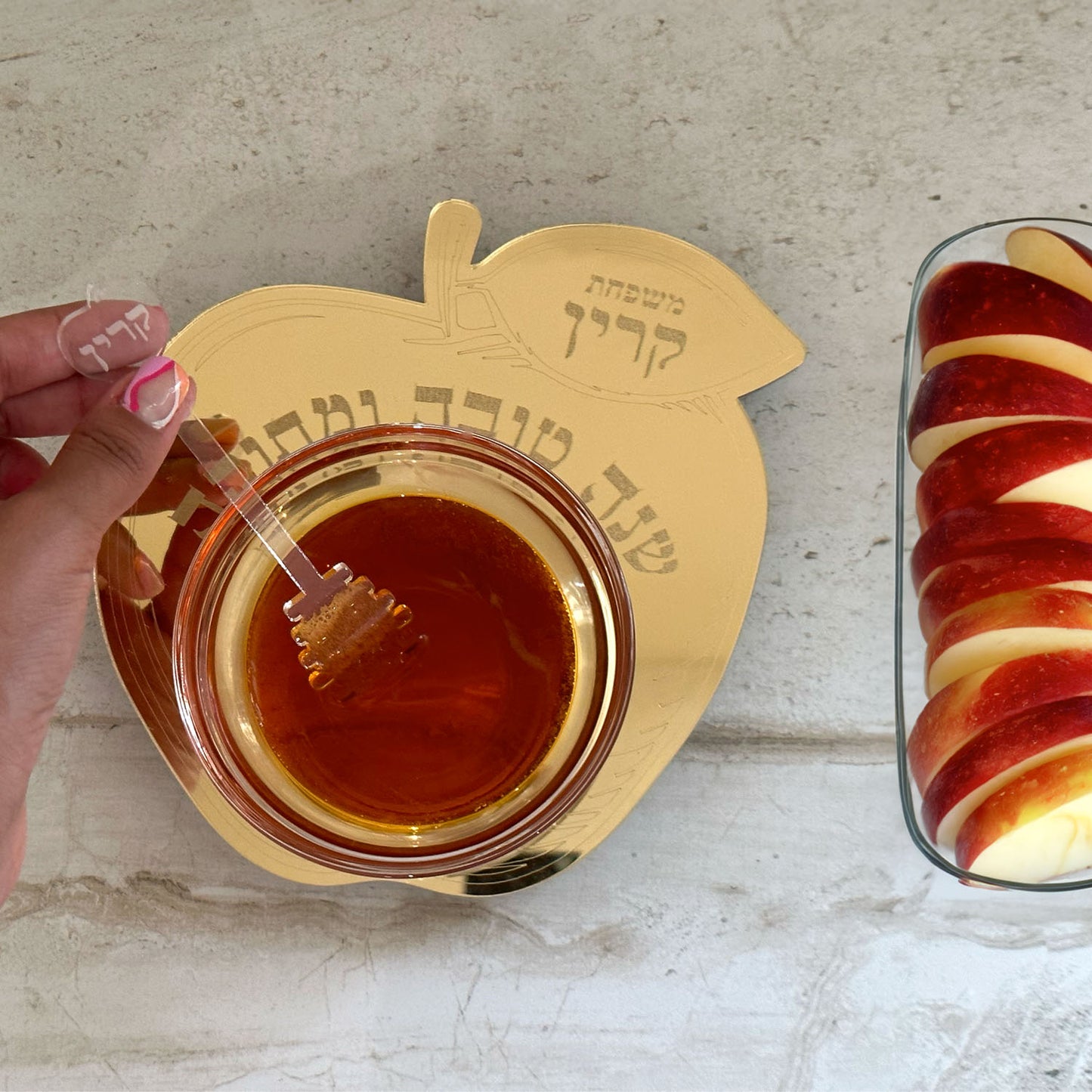 Personalized Honey Dish & Honey Stick