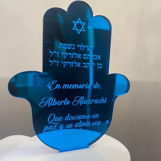 Personalized Ner Neshama Holder (Hamsa)