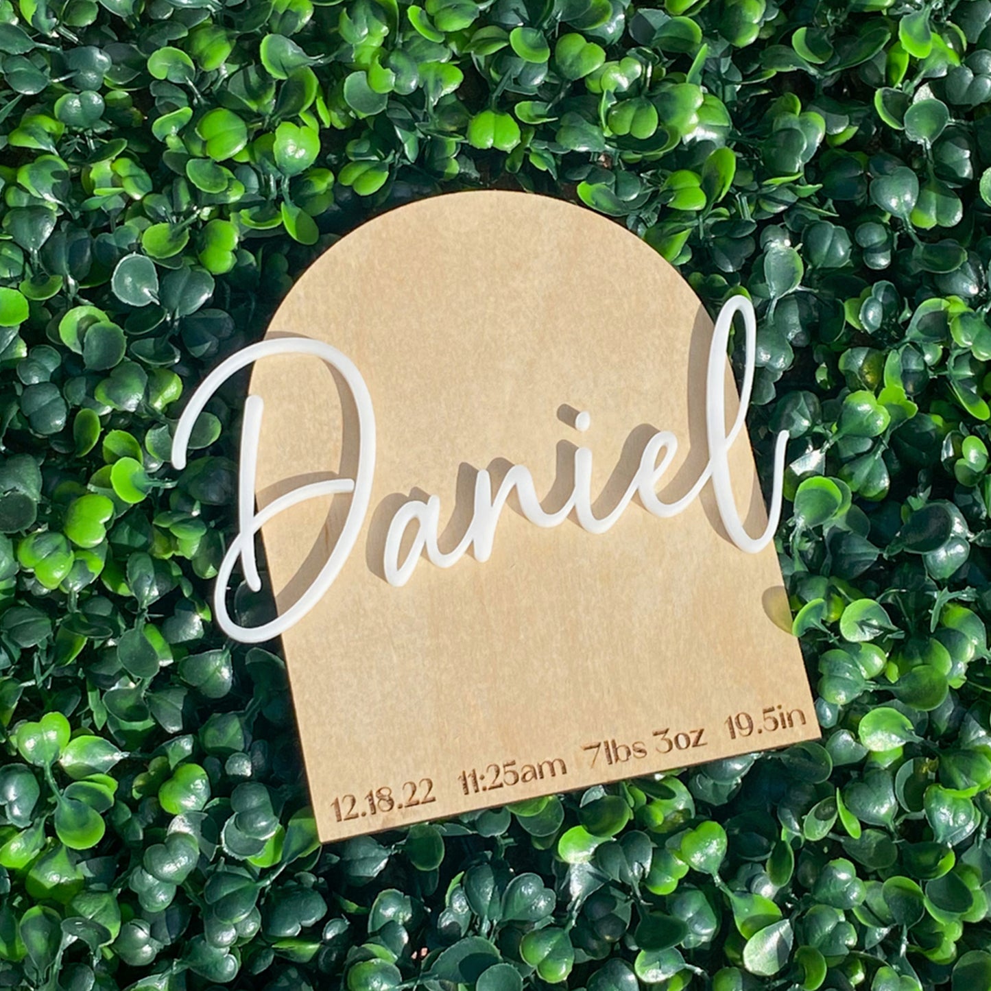 Personalized Mini Wooden Baby Birth Stat Sign