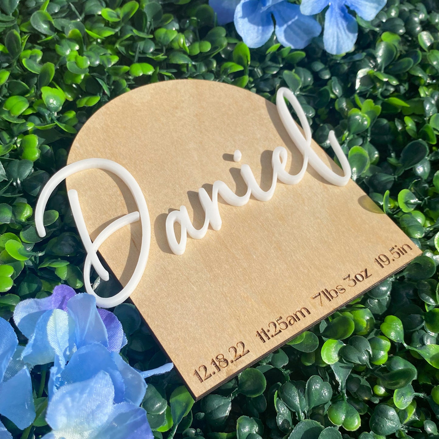 Personalized Mini Wooden Baby Birth Stat Sign