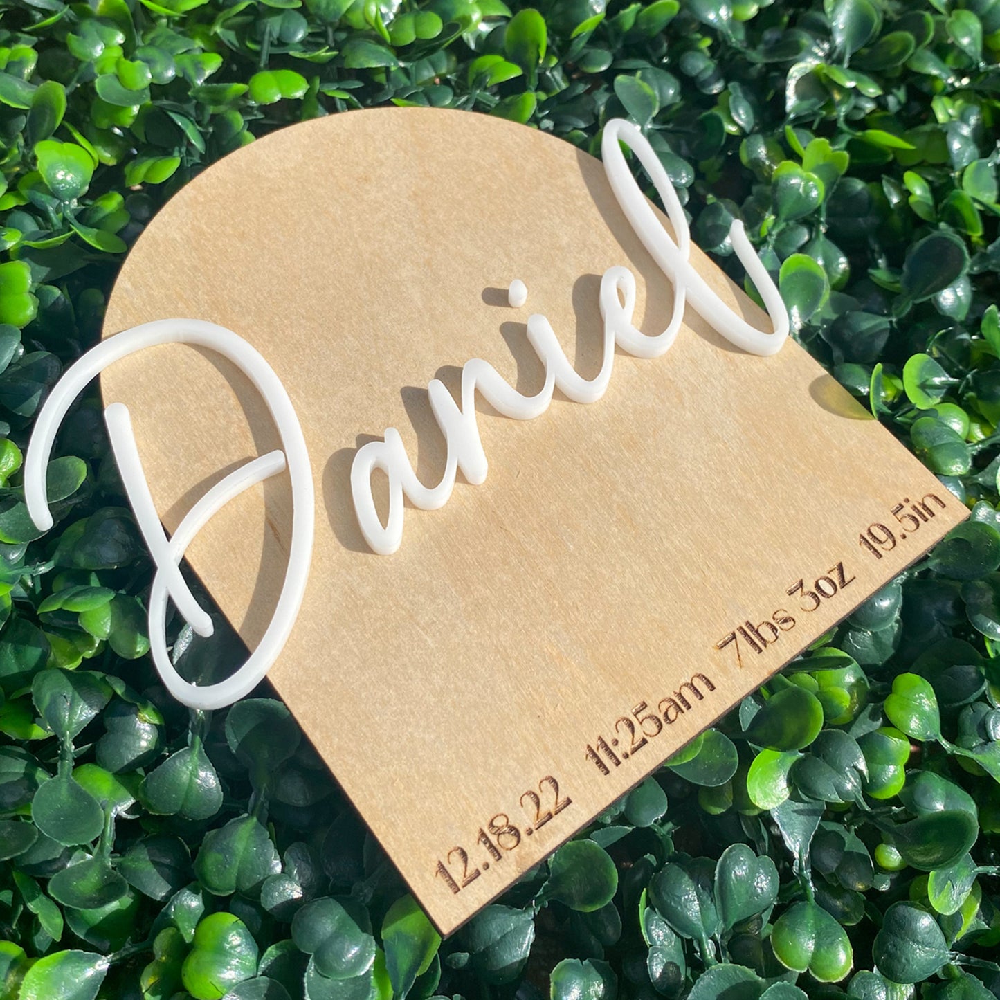 Personalized Mini Wooden Baby Birth Stat Sign