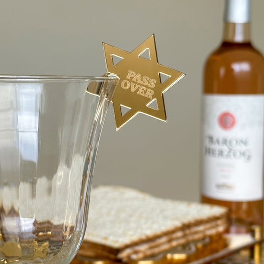 Acrylic Passover Wine Tag (English)