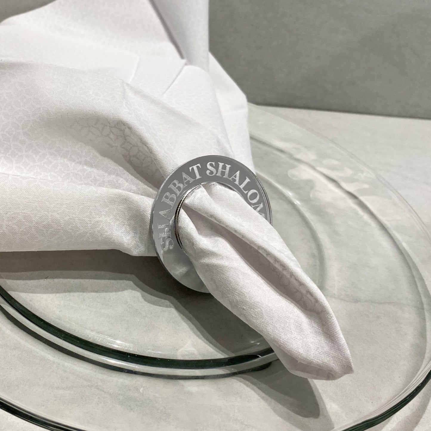 Acrylic Round Shabbat Shalom Napkin Ring