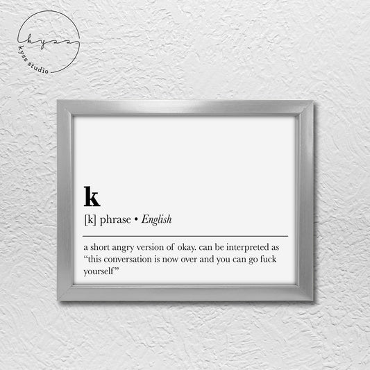 Witty Definition Wall Signs Silver