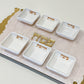 Personalized Matzah-Edge Seder Plate (White/Gold)