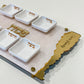 Personalized Matzah-Edge Seder Plate (White/Gold)