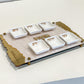 Personalized Matzah-Edge Seder Plate (White/Gold)