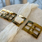 Personalized Matzah-Edge Napkin Rings (Gold)