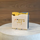 Personalized Matzah-Edge Napkin Holder (White/Gold)
