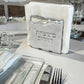 Personalized Matzah-Edge Napkin Holder (White/Silver)