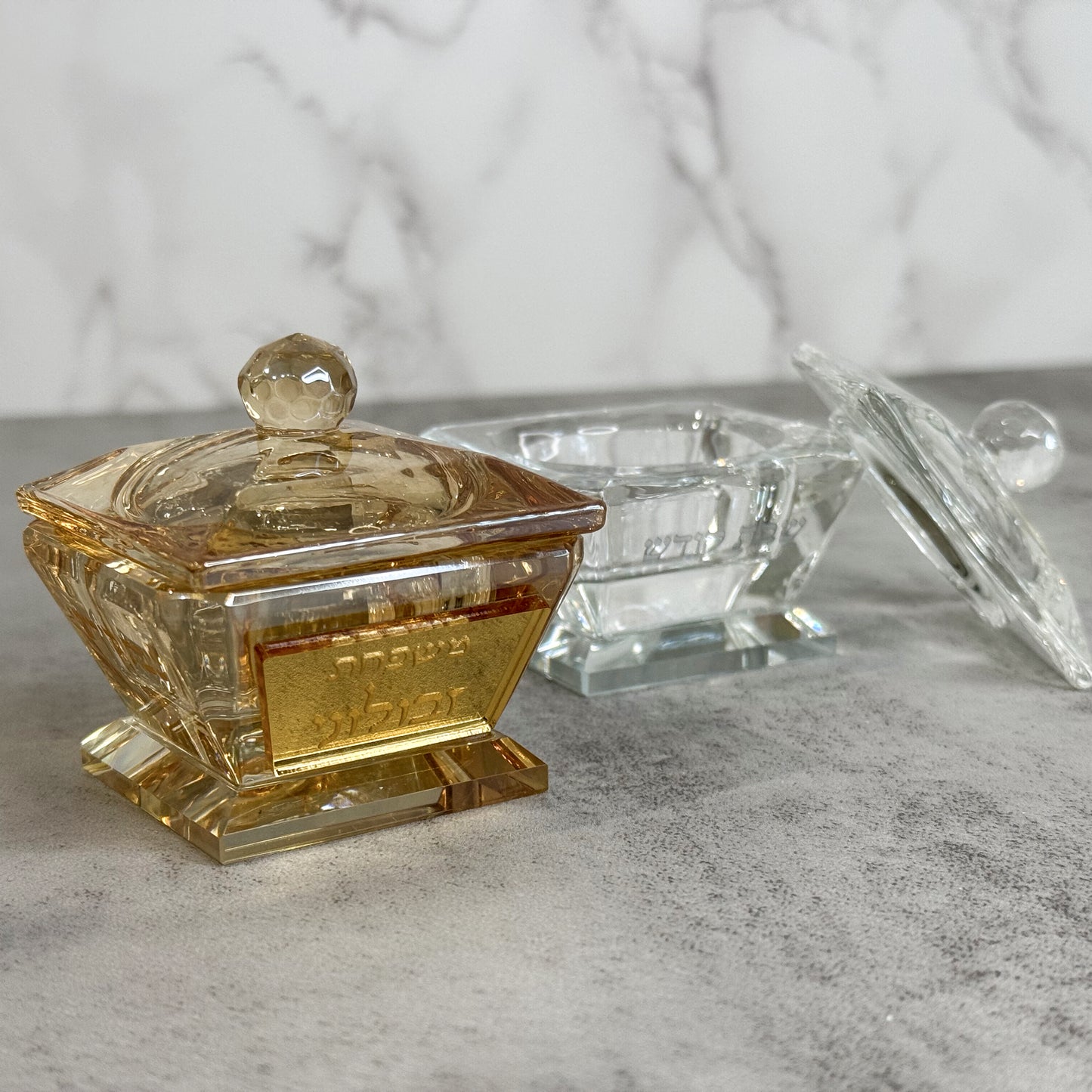 Personalized Crystal Salt Pots