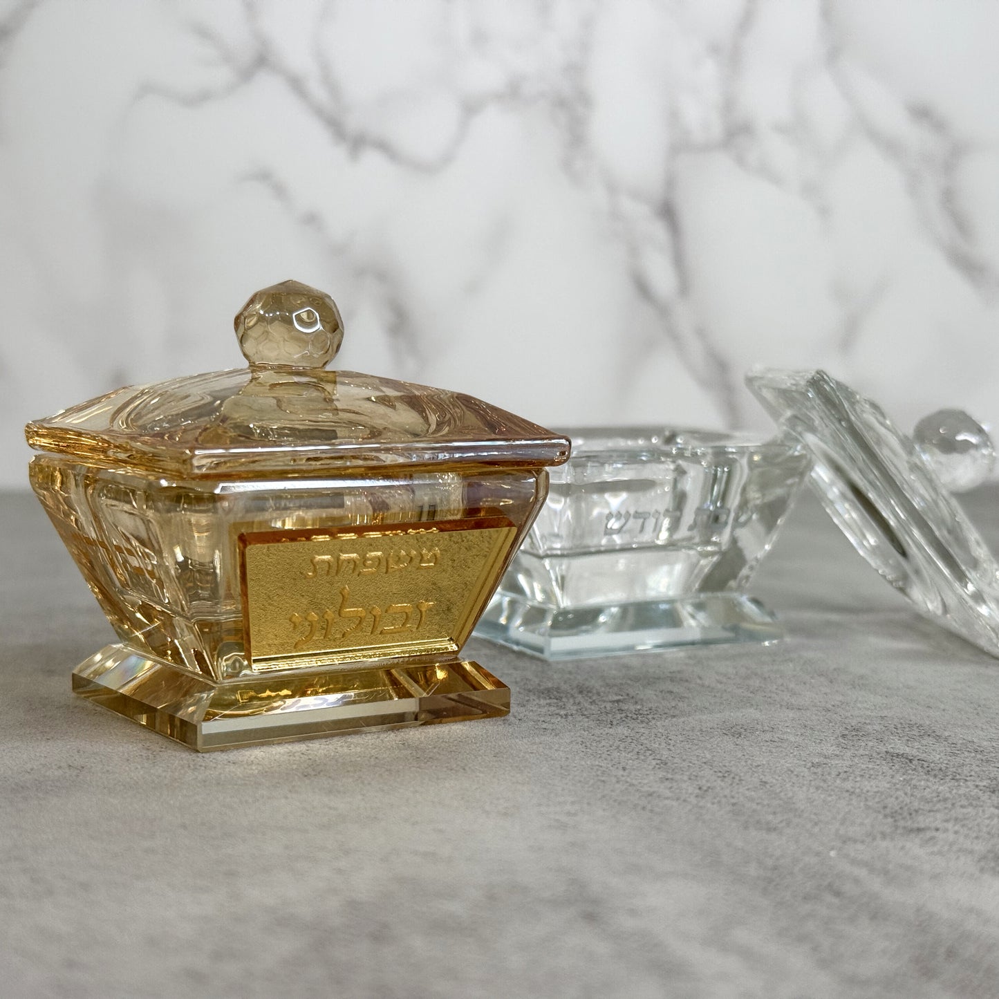 Personalized Crystal Salt Pots