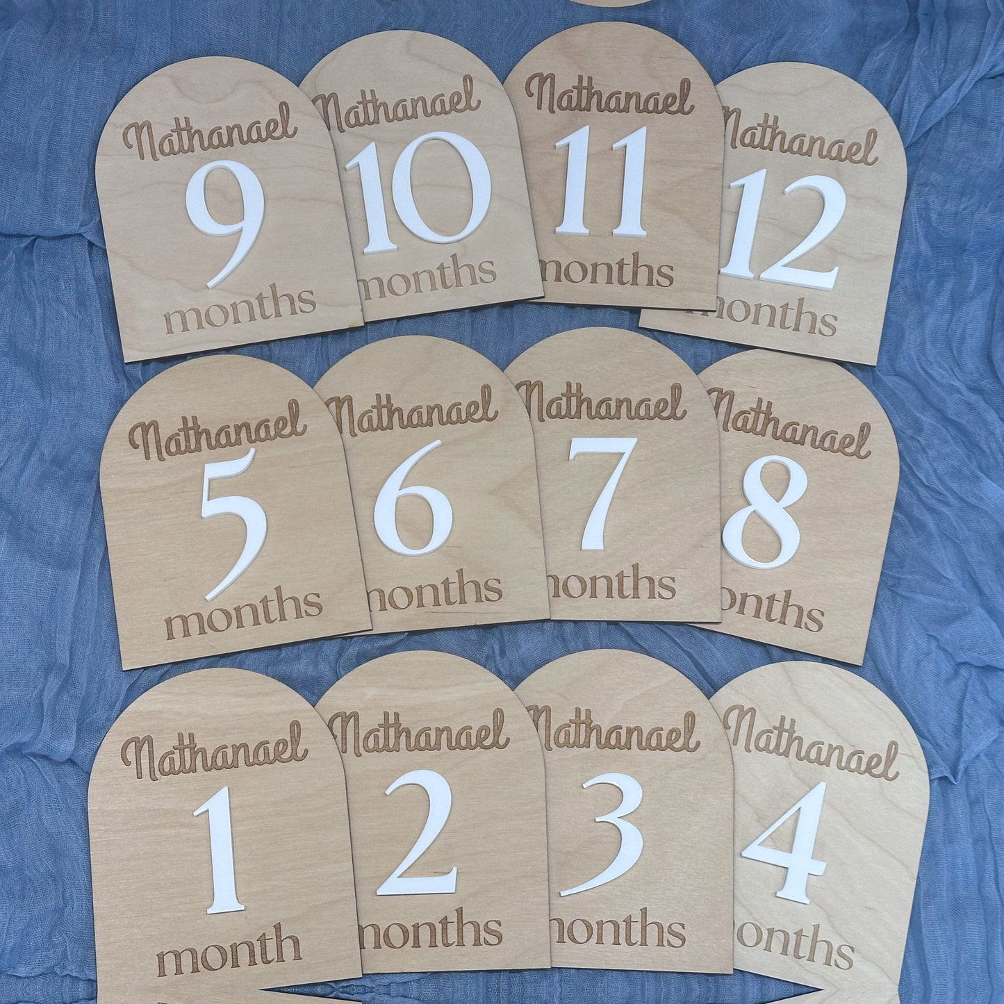 12 Personalized Arch Milestone Cards