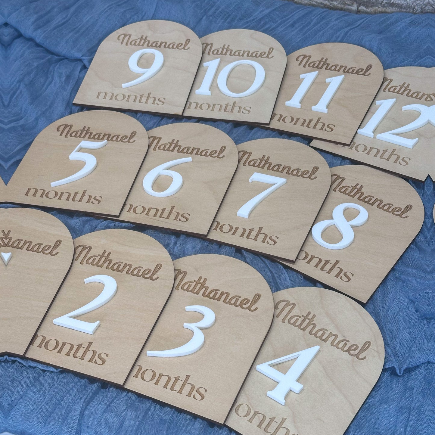 12 Personalized Arch Milestone Cards