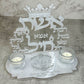 White Pearl Eshet Chayil Shabbat Candles