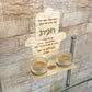 Personalized Champagne Pearl Hamsa Shabbat Candle Holder