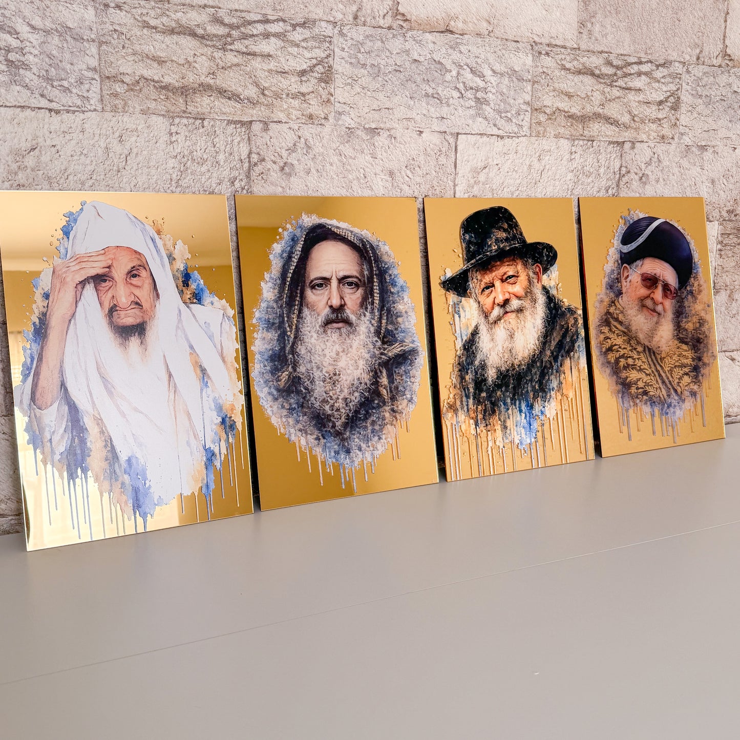 Rabbi Portrait Collection- Gold Mirror