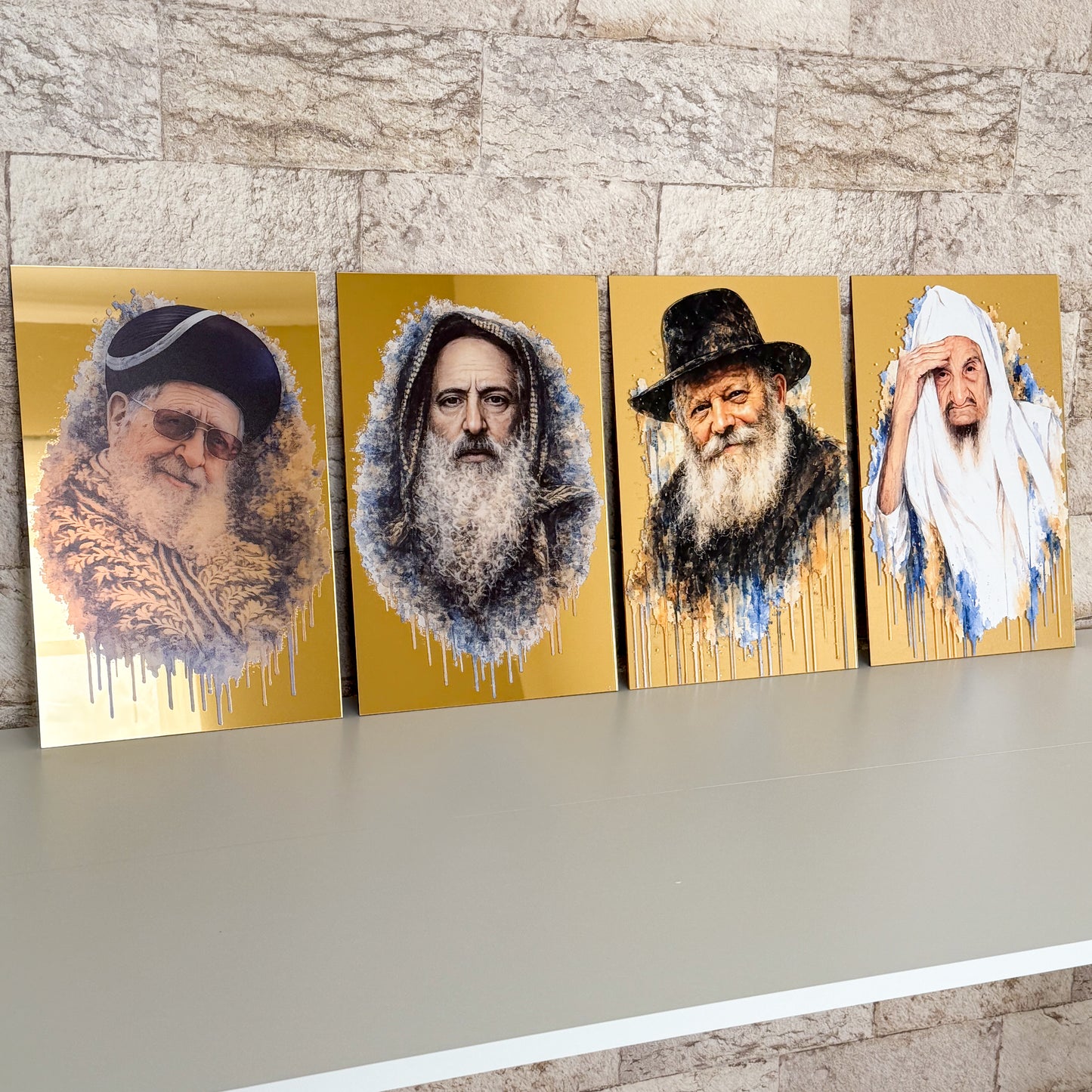 Rabbi Portrait Collection- Gold Mirror