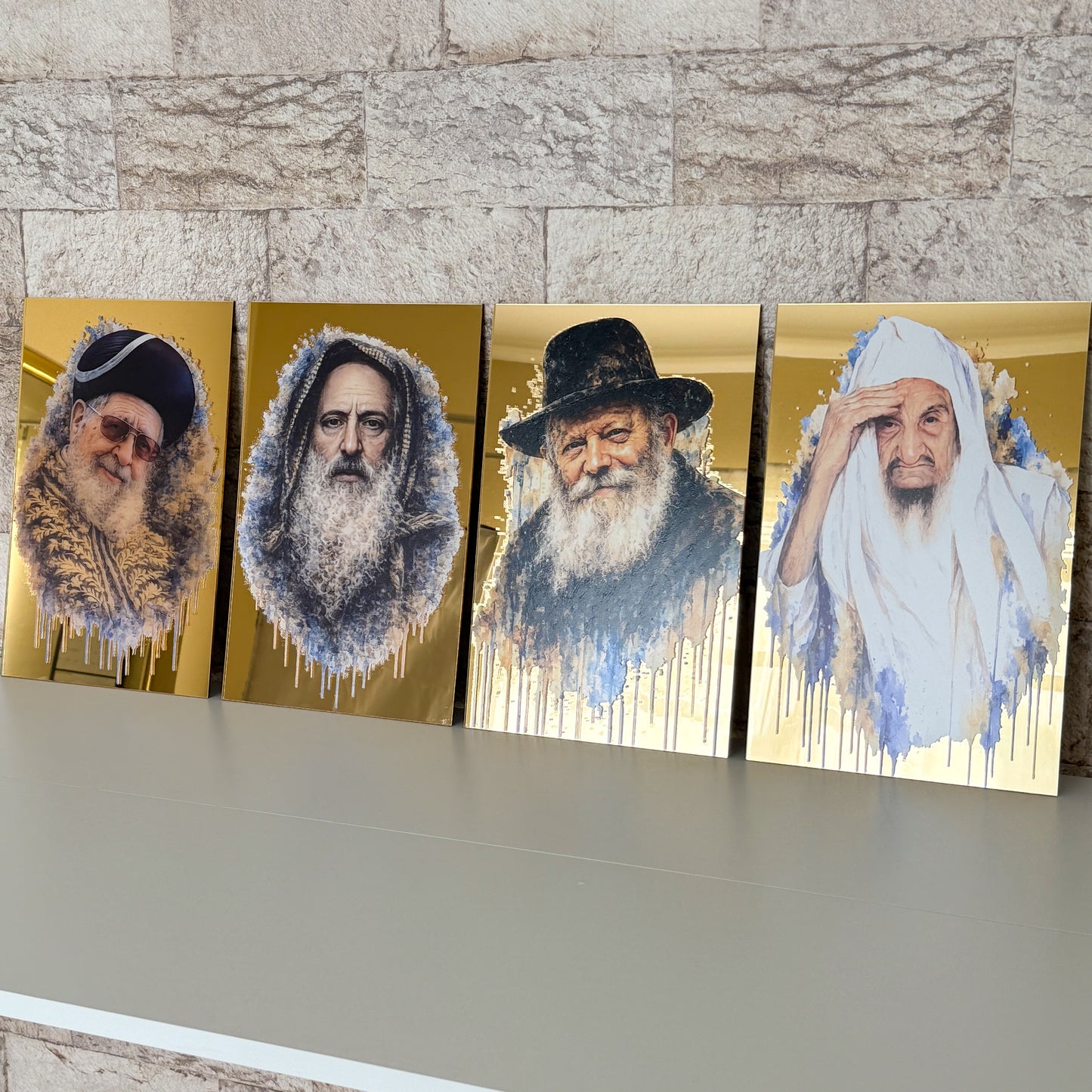 Rabbi Portrait Collection- Gold Mirror