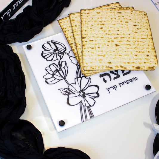 Floral Matzah Tray