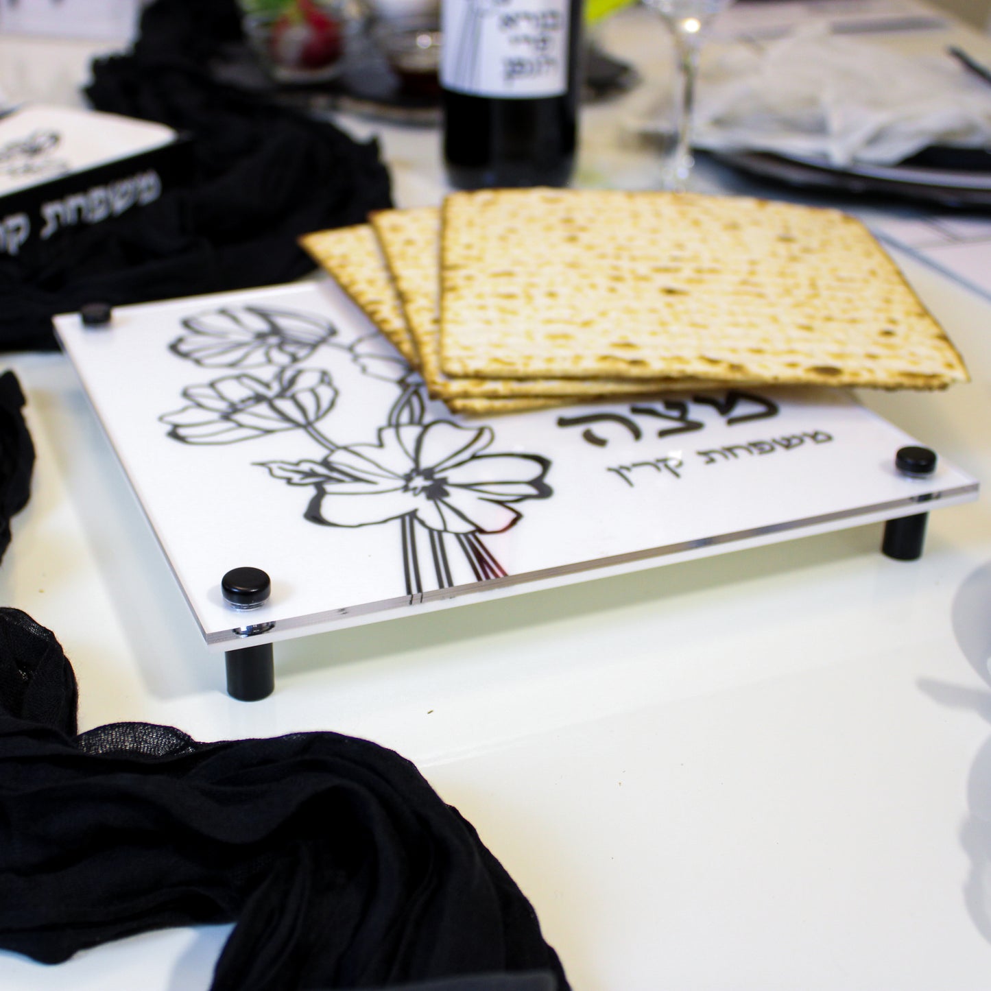 Floral Matzah Tray