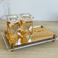 Personalized Crystal Shabbat Candle Set- Gold/Clear