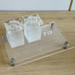 Personalized Crystal Shabbat Candle Set- Frosted/Clear