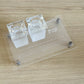 Personalized Crystal Shabbat Candle Set- Frosted/Clear