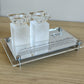 Personalized Crystal Shabbat Candle Set- Silver/Clear