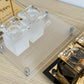Personalized Crystal Shabbat Candle Set- Frosted/Clear