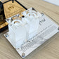 Personalized Crystal Shabbat Candle Set- Silver/Clear