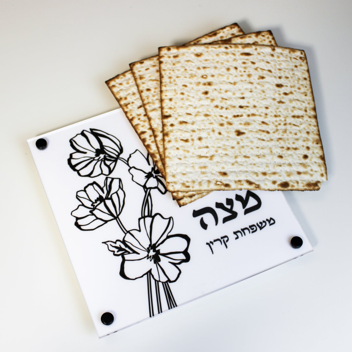 Floral Matzah Tray