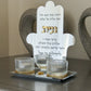 Personalized Silver Mirror Hamsa Shabbat Candle Holder
