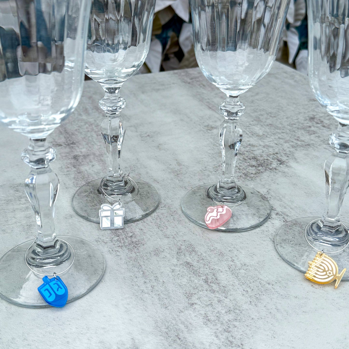 Hannukah Wine Charms (Set of 4)