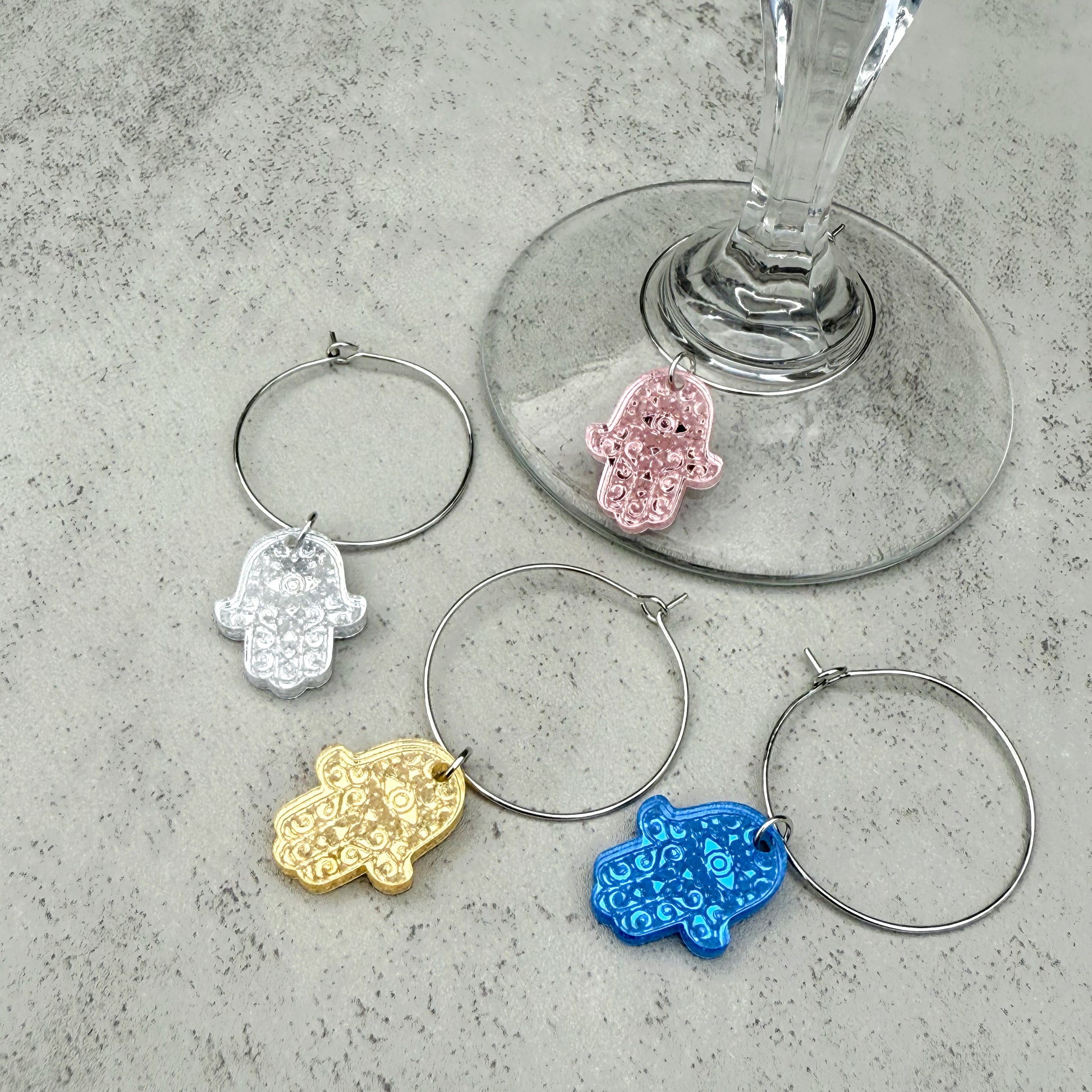 Hamsa Wine Charms (Set of 4)
