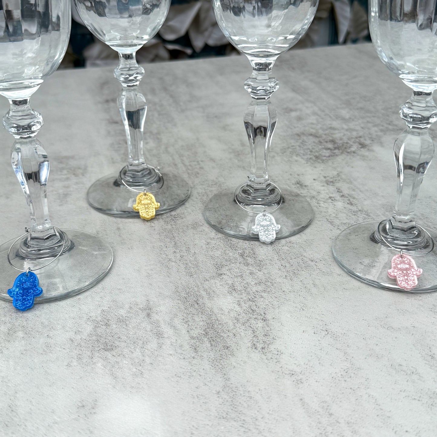Hamsa Wine Charms (Set of 4)