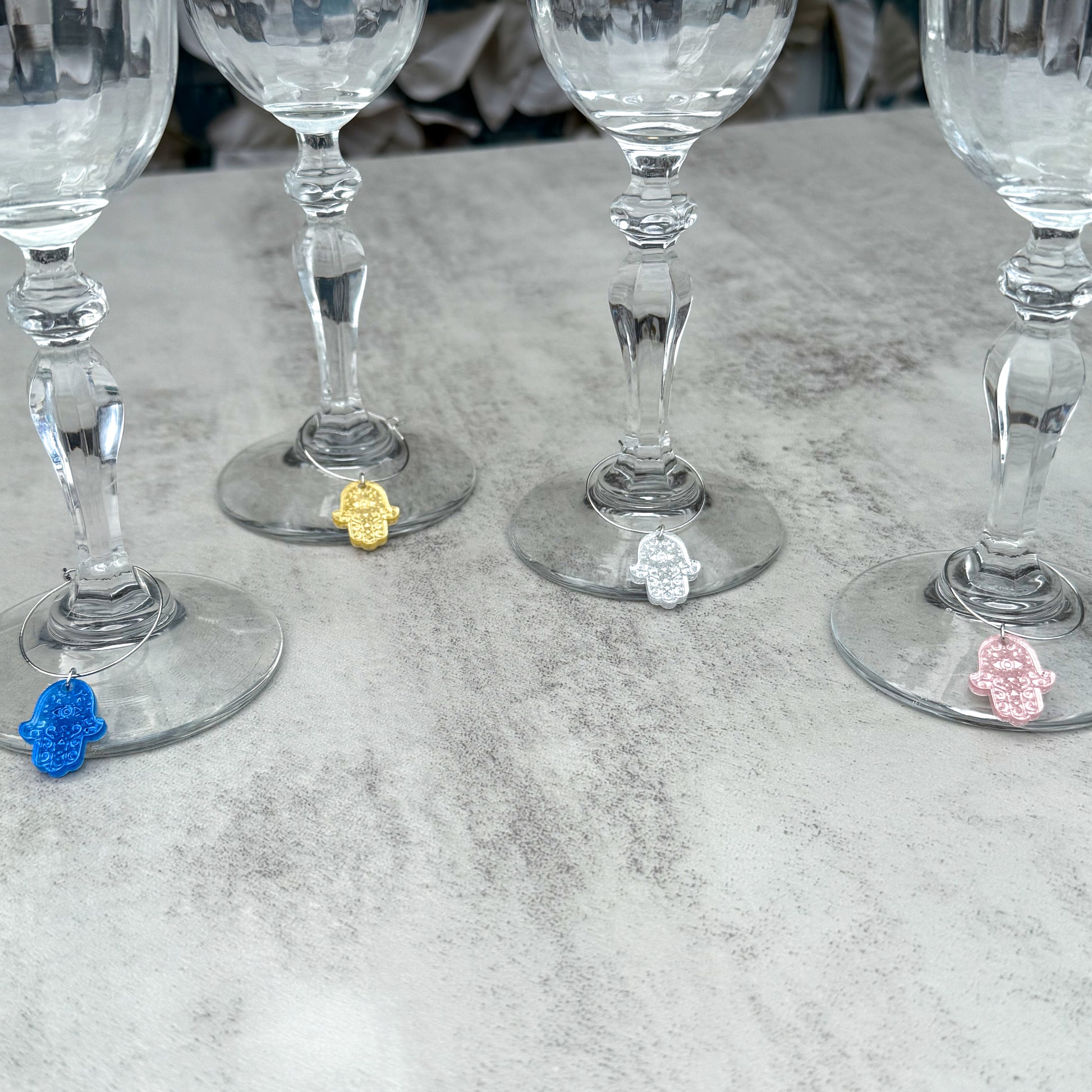 Hamsa Wine Charms (Set of 4)