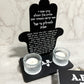 Personalized Black Matte Hamsa Shabbat Candle Holder & Matches Box
