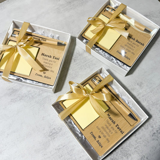 Personalized Post-It Note Holder & Engraved Pen