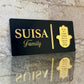 Personalized Black Acrylic Door Sign- Hamsa
