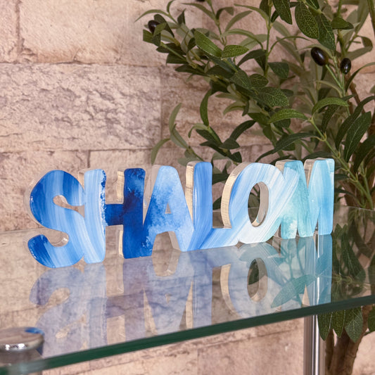 Blue Shalom Acrylic Sculpture